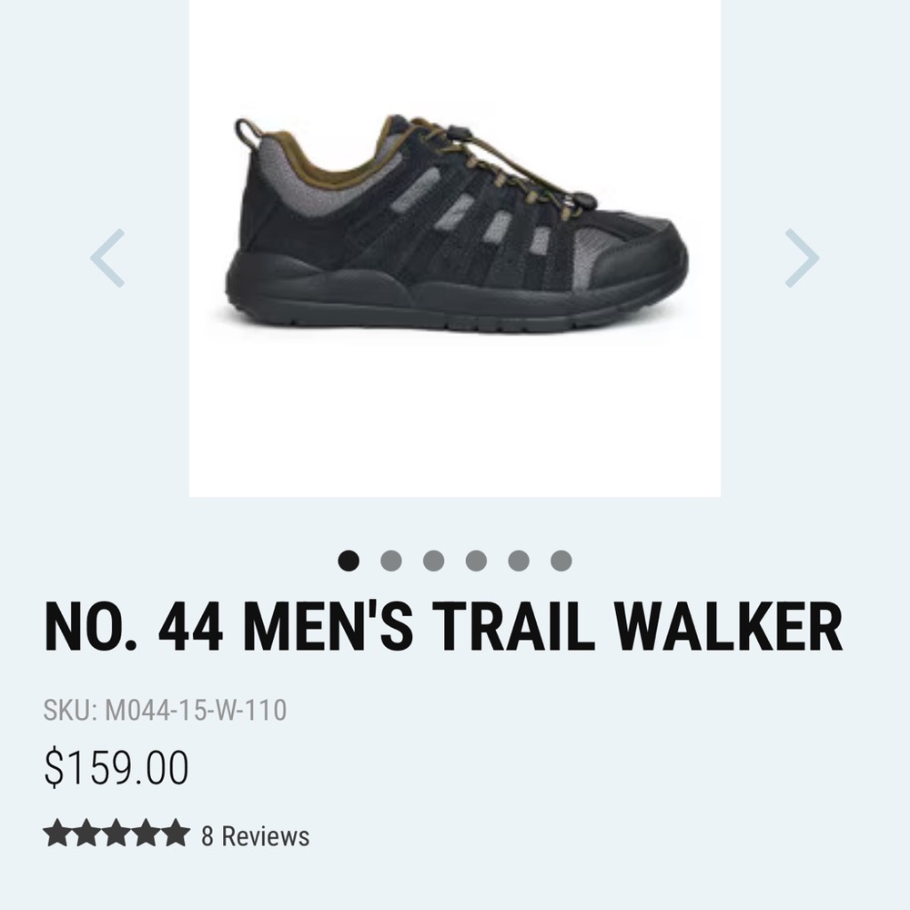 No. 44 Men's Trail Walker Black Athletic Shoes